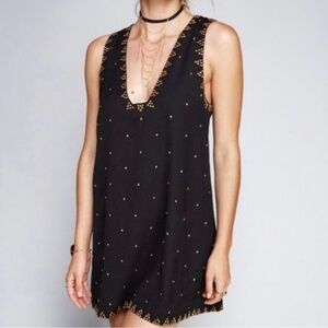 Free People Soho Studded Shift Dress Black